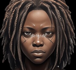 Beautiful Confident Black Woman Portrait - Digital Art Painting