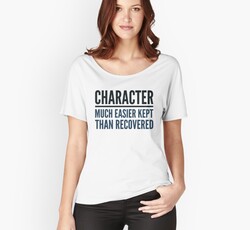 Character Much Easier Kept than Recovered - Free Thinking