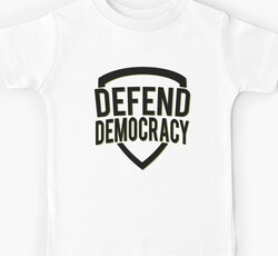 Defend Democracy Shield Bold Minimalist Design