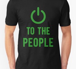 Power to the People - Geek Design Green Icon and Text